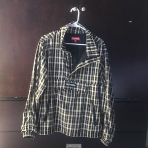 Supreme Nylon Plaid Pullover Tan